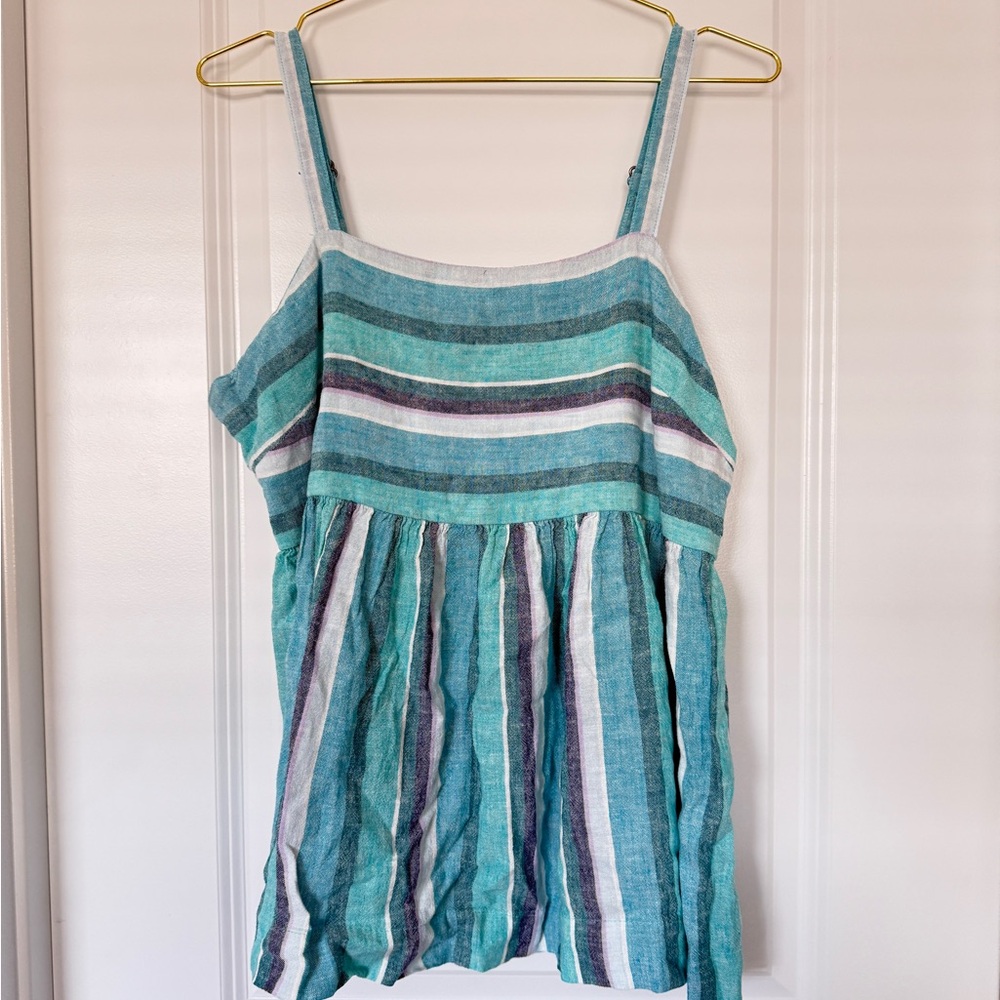New Far West Striped Teal and Purple Women's Top